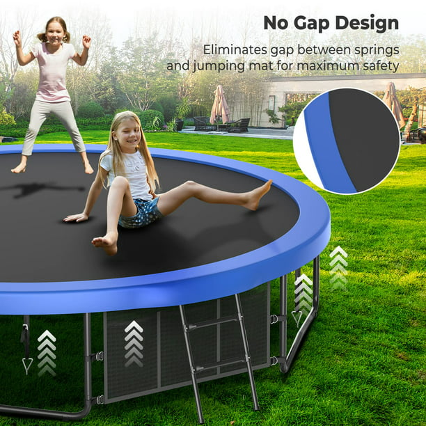 abstraktion impuls ego Jump Into Fun Trampoline 16FT, Trampoline for Adults and Kids with  Enclosure, Basketball Hoop, Storage Bag and Ladder, Heavy Duty Trampoline  1500LBS Capacity for 7-10 Kids, Outdoor Trampoline, Blue - Walmart.com