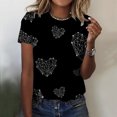 thumbnail image 1 of WILLBEST Chemises pour Femmes Été Décontracté Imprimé Manches Courtes Col Rond T-Shirt Ample, 1 of 3