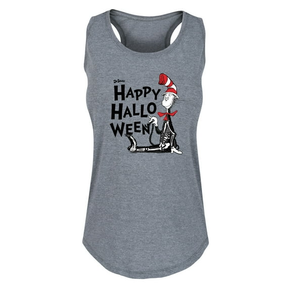 Dr. Seuss - Happy Halloween Skeleton Cat - Women's Racerback Tank Top