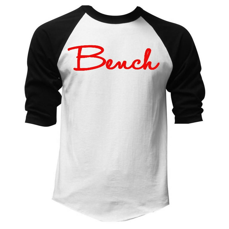 Men\'s Signature Bench V254 White/Black Raglan Baseball T-shirt Medium