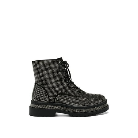Jessica Simpson Enita2 Lace-Up Lug Sole Round-toe Platform Combat Boots Black (8, BLACK)
