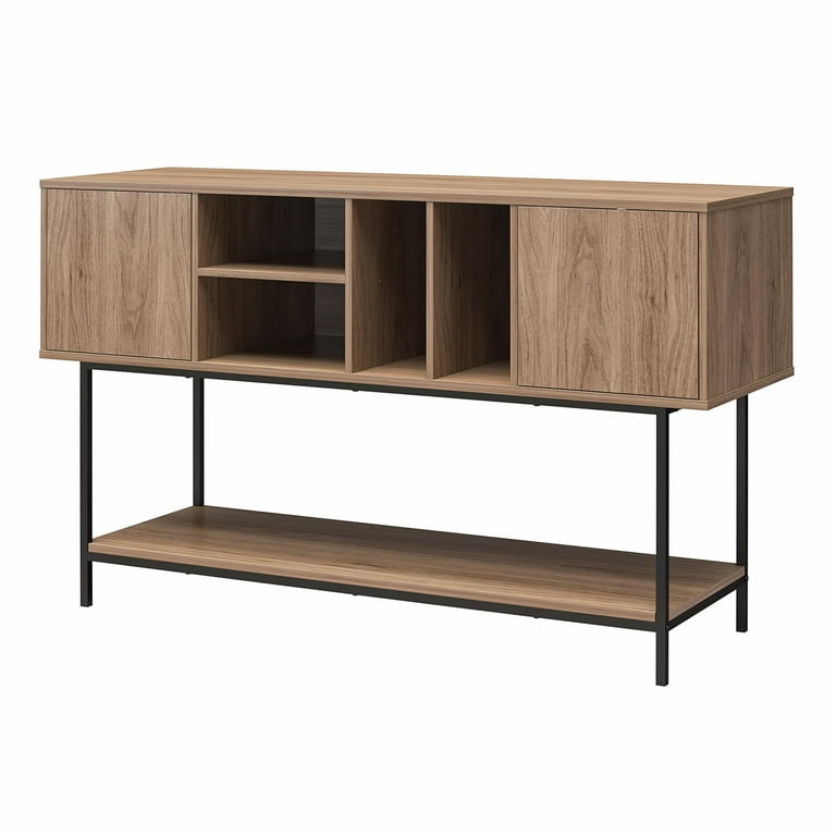 Novogratz Cooper Media Credenza/DJ Stand, Walnut - Walmart.com