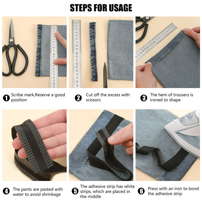 Pluokvzr Iron-On Hem Clothing Tape Adhesive Pants Hem Tape Fabric