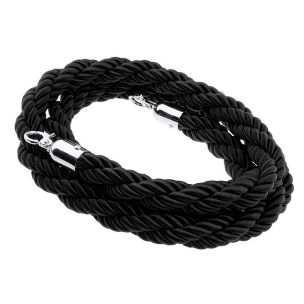 Bearachild Cuerda de barrera Control de multitudes Puntal de cola Cuerda trenzada con ganchos Negro Type2 NO2