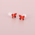 thumbnail image 5 of JUSTJANDM Plastic Post Stud Hoop Earrings for Sensitive Ears Multicolor Butterfly Flower Dragon Snake Stud Earrings Set for Women, 5 of 8