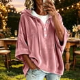 thumbnail image 2 of yillto Womens Velvet Top Hoodies Baggy Long Sleeve Sweatshirts Pullover Drawstring Fashion Clothes, 2 of 7