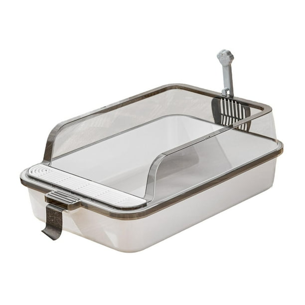 Inodoro para gatos con parte superior abierta, bandeja para arena para mascotas, cuenco para arena para gatos, orinal, bandeja para arena para gatos Blanco