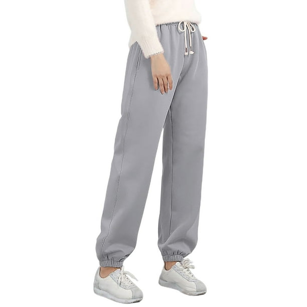 Pantalones deportivos Harun de mujer con forro de cordero para otoño-invierno, gruesos, holgados, cálidos e informales