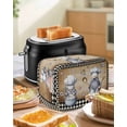 thumbnail image 4 of Vintage Gnomes Small Toaster Cover 2 Slice, Kitchen Appliance Covers, Black White Checkered Retro Art Toaster Oven Cover with Loop, Bread Machine Cover Polyester Dust Cover Protection, 4 of 4