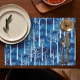 thumbnail image 4 of 6 Pcs Christmas Placemats 12x17 Inches, Watercolor Winter Forest Design - Plastic Wipeable Table Mats for Dining Kitchen Indoor Outdoor Holiday Decor, 4 of 5