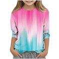 thumbnail image 3 of Ahuyic Summer Toddler Kids' Casual Blouse, Solid Color Loose 3/4 Sleeve Top For Girls And Boys,Spring And Summer Middle Large Aged Kids' Casual Multi-Color Printing 3/4 Sleeve Round Neck Top, 3 of 5