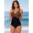 thumbnail image 2 of Women's Leopard & Zebra Print One Piece Swimsuit – Halter Cutout Lace Up Swimsuit, 2 of 6
