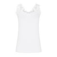 thumbnail image 4 of Jjayotai No Boundaries Tops, Womens Lace Trim Strappy Tank Tops, Loose Casual Sleeveless Shirts, Slim Fit Summer Blouses, V Neck Top for Women White~ S, 4 of 5