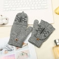 thumbnail image 4 of qolati Winter Knitted Convertible Fingerless Gloves Knit Flip Fingerless Touchscreen Gloves with Finger Gloves with Cover for Women Men, 4 of 7