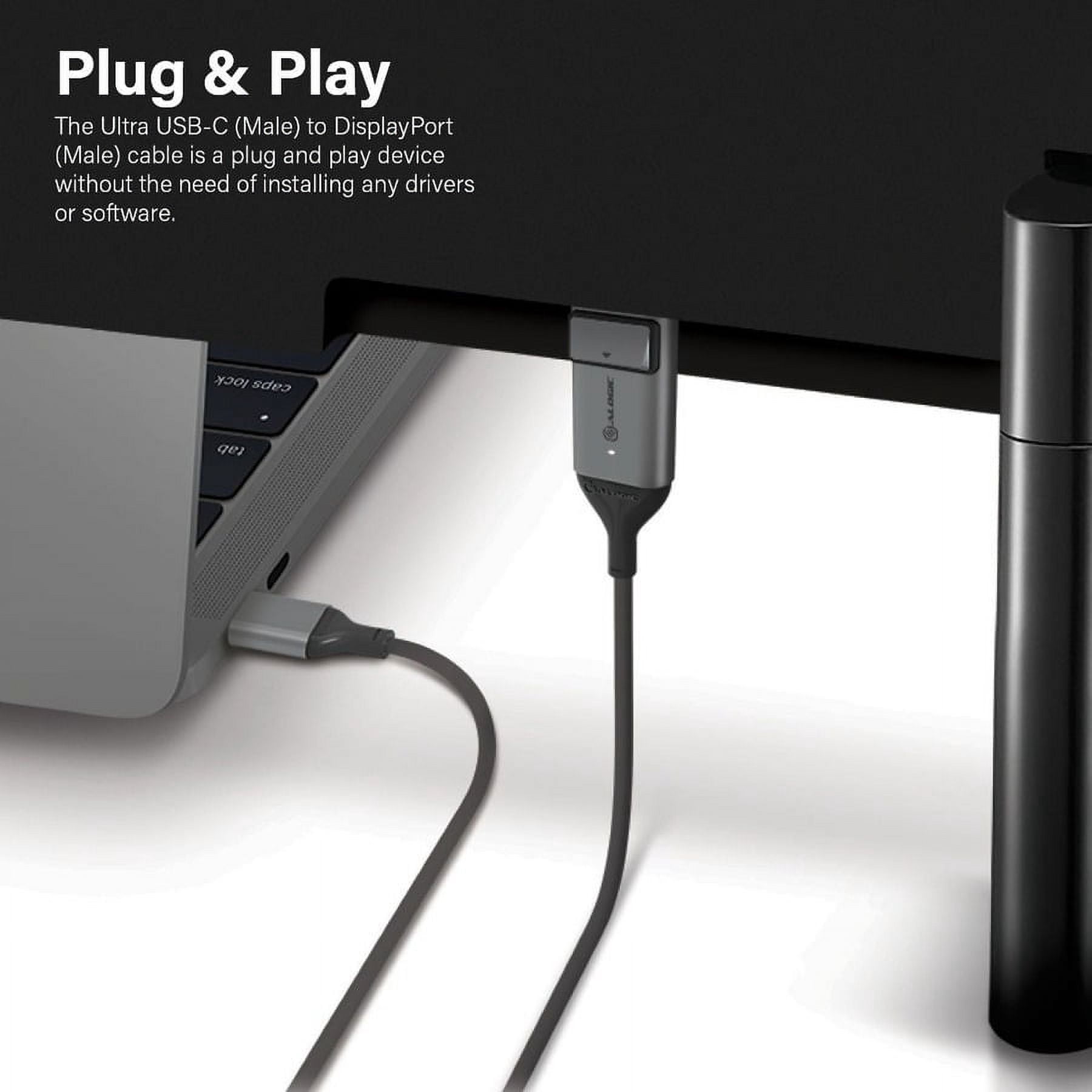 ALOGIC Ultra - DisplayPort cable - USB-C (M) to DisplayPort (M) - 6.6 ft - 4K support - space gray