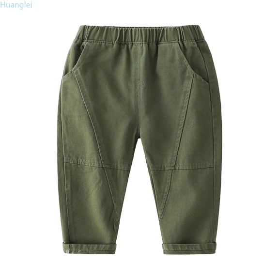 Huanglei Toddler Boy Girl Soild Pants Overalls Casual Pants For Children Clothes Boys Joggers Pants
