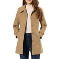 thumbnail image 1 of INSPIRE CHIC Women's Coats Peter Pan Collar Single Breasted Button Front Outwear Winter Coats L Khaki, 1 of 7