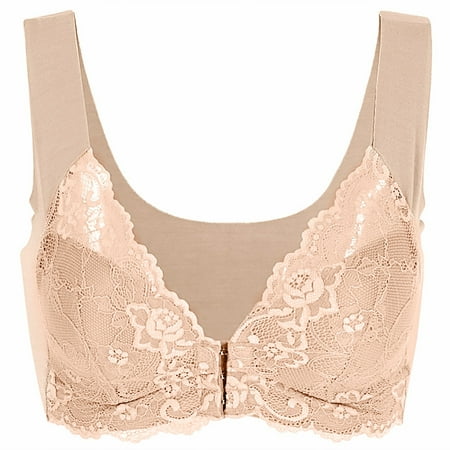 

VERUGU Thin Bras for Women Woman s Comfortable Lace Breathable Bra Underwear No Rims Khaki