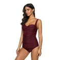 thumbnail image 2 of Charmo Womens Tankini Swimwear Blouson Halter Two Piece Swimsuit Tummy Control, 2 of 6