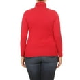 thumbnail image 4 of Women's Plus Size Casual Fitted Long Sleeve Solid Turtleneck Sweater Top, 4 of 5