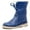 Blue, variant on Women's Vintage PU Leather Snow Boots, Waterproof Warm Lining Mid-Calf Boots for Winter, Comfortable Retro Style Boots for Women