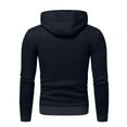 thumbnail image 6 of Momasggi Men's Quarter Button Sweatshirt Slim Fit Warm Pullover Mock Neck Long Sleeve Drawstring Hooded Sweatshirts Fall Winter Casual Hoodie Navy 2XL, 6 of 9
