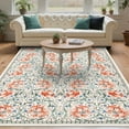 thumbnail image 3 of Garvee 5'x7' Vintage Floral Area Rug Washable Rug, Non Slip Traditional Accent Rug Stain Resistant Foldable Printed Carpet for Living Room Bedroom Home Office, Beige, 3 of 8