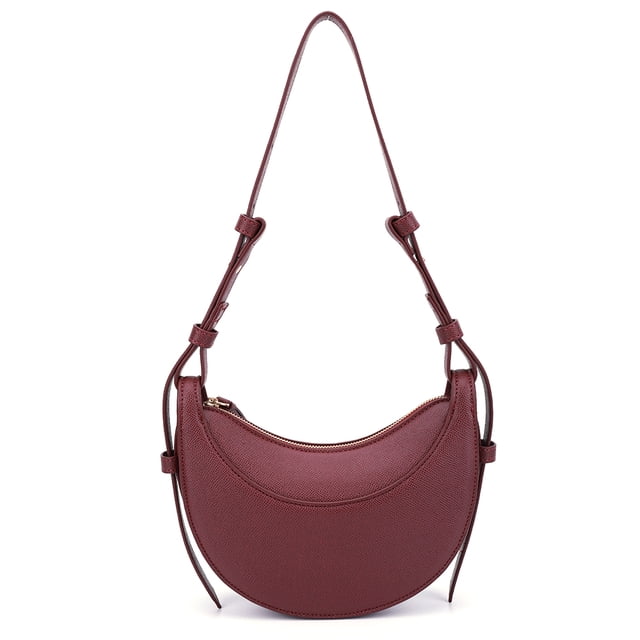 Bolso de hombro con forma de media luna para mujer, bolso cruzado sencillo con cierre de cremallera, bolso informal de Color sólido, bolso diario para mujer