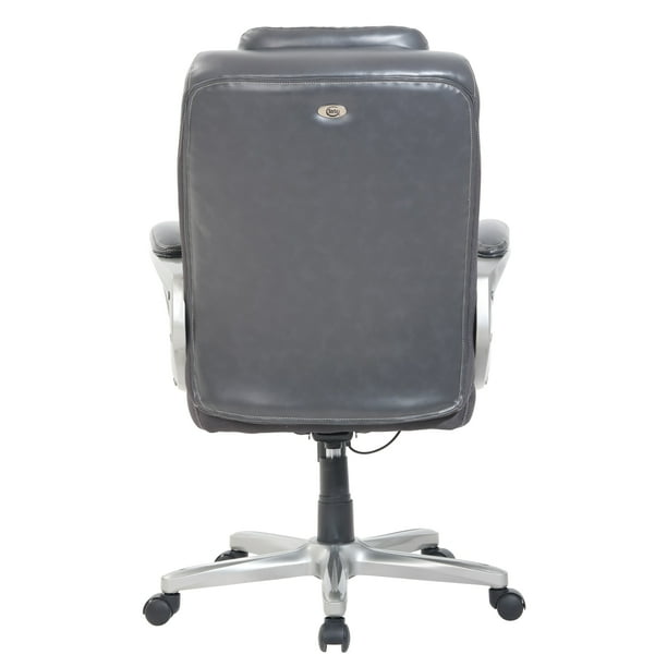 Serta Arlington AIR Ergonomic Leather High Back Executive Office Chair Dark Gray Silver Walmart Business Supplies