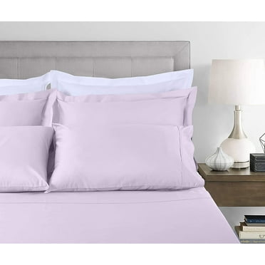 Threadmill Home Linen 4-Piece 300 Thread Count Cotton Sateen Queen Bed Sheet Set - Deep Pocket, Purple Solid