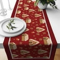 thumbnail image 3 of Red Gingerbread House Table Runner, Christmas Tablecloth, Suitable for Kitchen, Dining Room and Living Room, Display Wedding Party Table Setting Decoration, Christmas Gift, 3 of 5