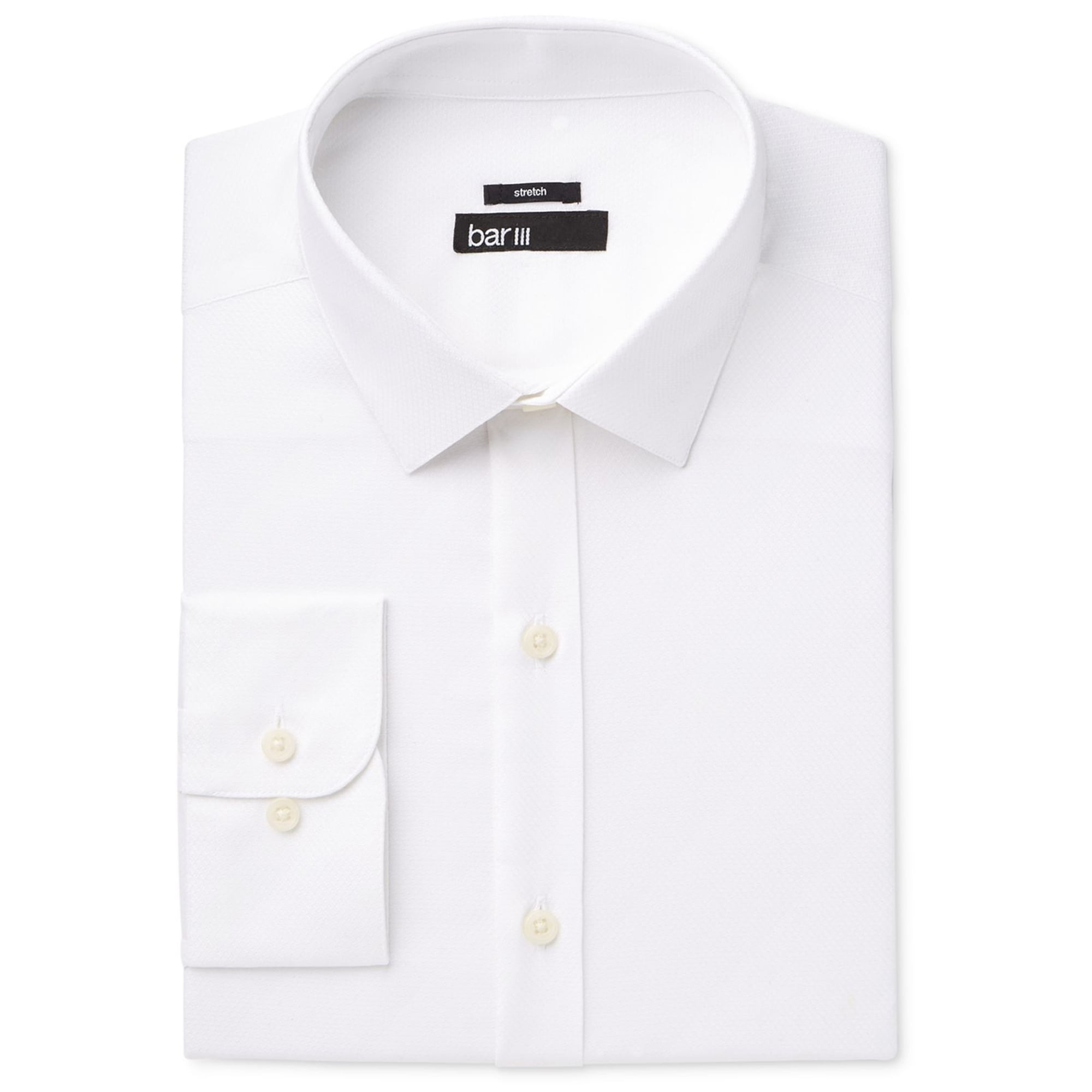 $119 Bar Iii 16-16.5 34/35 Mens Slim-Fit Stretch Black White Button Dress Shirt