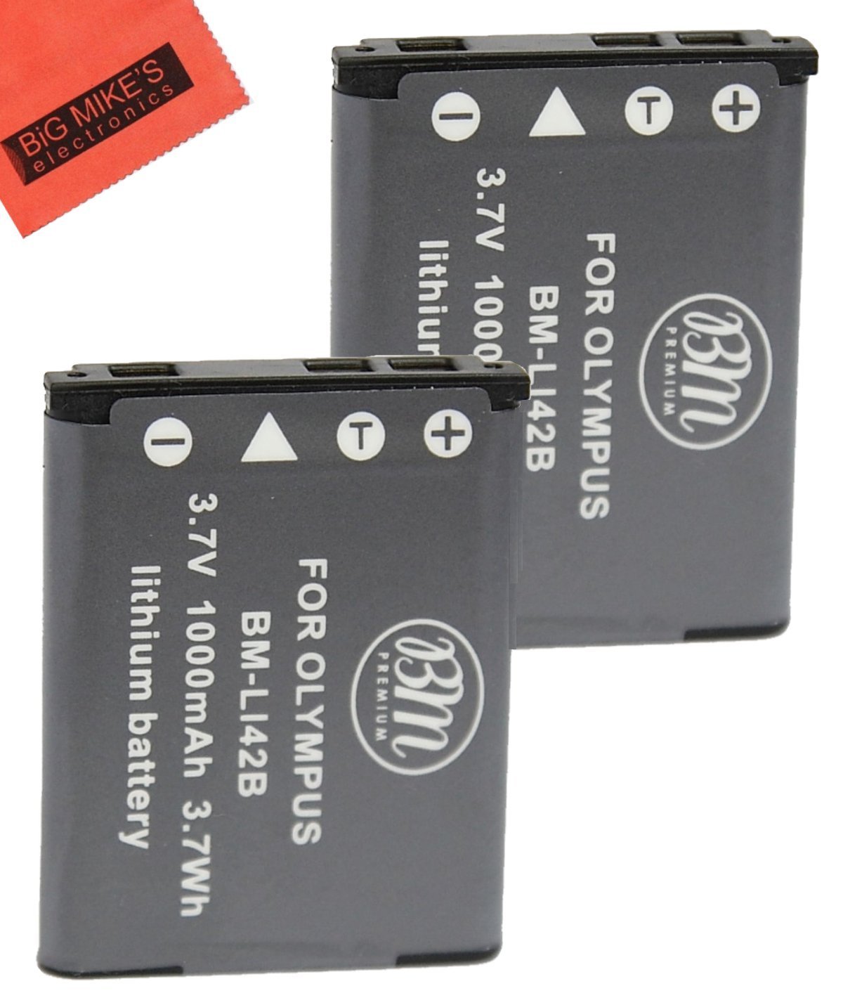 BM Premium Pack of 2 LI40B, LI42B Batteries for Select Olympus Stylus