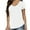 White, variant on Kovlvoll Womens Tunic Tops Plus Size V Neck Short Sleeve Casual Solid Color Summer Cotton Comfy Fitting Tee Shirts