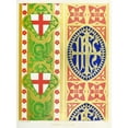 thumbnail image 2 of Augustus Pugin 14x18 Gold Ornate Wood Frame and Double Matted Museum Art Print Titled - Orphreys of Copes; 1. St. George, Shield and Dragon ; 2. the Five Crosses with the Holy Name in the Fi, 2 of 4