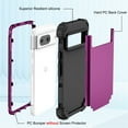 thumbnail image 3 of Cowithday for Google Pixel 7 5G Case with Screen Protector, Dual Layer Heavy Duty Tough Rugged Shockproof Drop Protection Corner Protection Hybrid Protective Phone Case for Google Pixel 7 6.3", Purple, 3 of 7