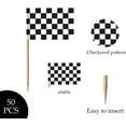 50 Pcs Black and White Chequered Flag Cupcake Picks, Checkered Racing ...