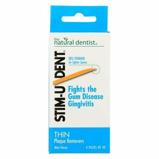 The Natural Dentist Stim-U-Dent Thin Plaque Remover, Mint, 160ct, 6-Pack