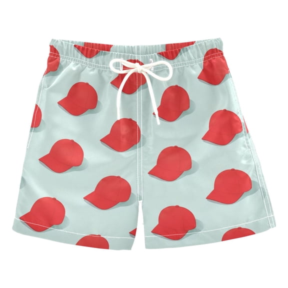 Boys' Swim Trunks Kids Beach Shorts Quick Dry Board Shorts Baseball Cap Design 2T
