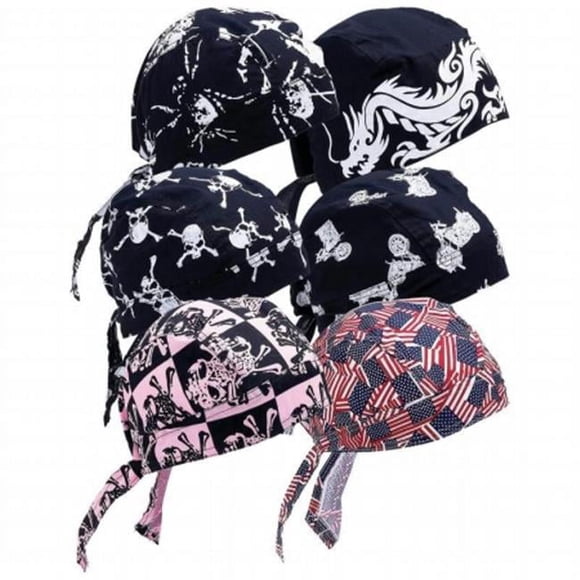 Diamond Plate GFSKULL3 Diamond Plate 6Pc Assorted Cotton Skull Caps