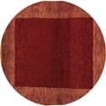thumbnail image 1 of Ahgly Company Indoor Round Abstract Brown Modern Area Rugs, 3' Round, 1 of 4