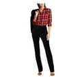thumbnail image 3 of RALPH LAUREN Womens Red Plaid Long Sleeve Collared Button Up Top Size: M, 3 of 4