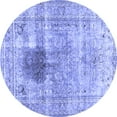 thumbnail image 1 of Ahgly Company Machine Washable Indoor Round Persian Blue Traditional Area Rugs, 4' Round, 1 of 4