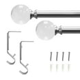 thumbnail image 5 of Lumi 3/4" Acrylic Ball Single Curtain Rod Set, Brushed Nickel, 36"-66", 5 of 5