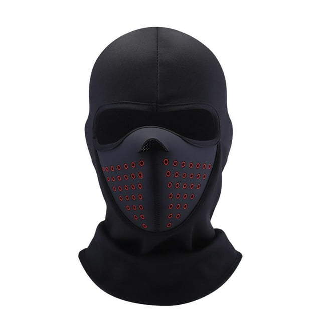 Cagoule d'Hiver Thermique pour le Visage, Cache-Cou Intégré et Couvre-Chef de Ski, Molleton Épais Brossé pour le Cyclisme, le Planche à Neige, la Randonnée, Hommes et Femmes, Noir, Taille Unique