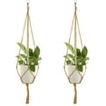 thumbnail image 6 of 6Pcs Macrame Plant Hanger Vintage Rope Basket Indoor Outdoor Hanging Plant Holders, 6 of 8