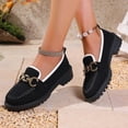 thumbnail image 5 of HomeDM Loafers for Women Slip On Comfort Closed Toe Flat Business Casual Dress Office Work Shoes, Black Size 5.5, 5 of 9
