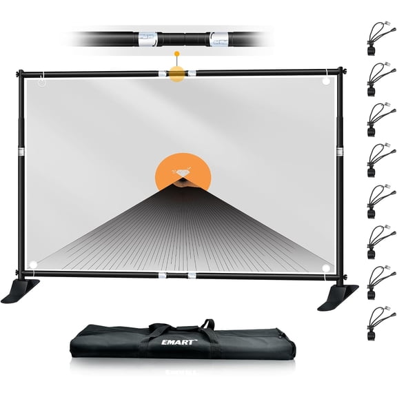 EMART Banner Stand, 10x8 ft Heavy Duty Adjustable Step and Repeat Backdrop Stand Kit for Photography, Trade Show, Photo Booth