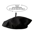 thumbnail image 2 of Byfri French Style Linen Beret Hat Lightweight Artist Cap for Daily Wear Black 54-58cm, 2 of 7
