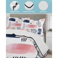 thumbnail image 4 of Pink Navy Blue Abstract Art Twin Size Down Alternative Comforter, Lightweight Comforter Quilt Bedding Set with Pillow Shams Modern Geometric Art All Seasons Bed Comforter Duvet Insert 68"x86", 4 of 7